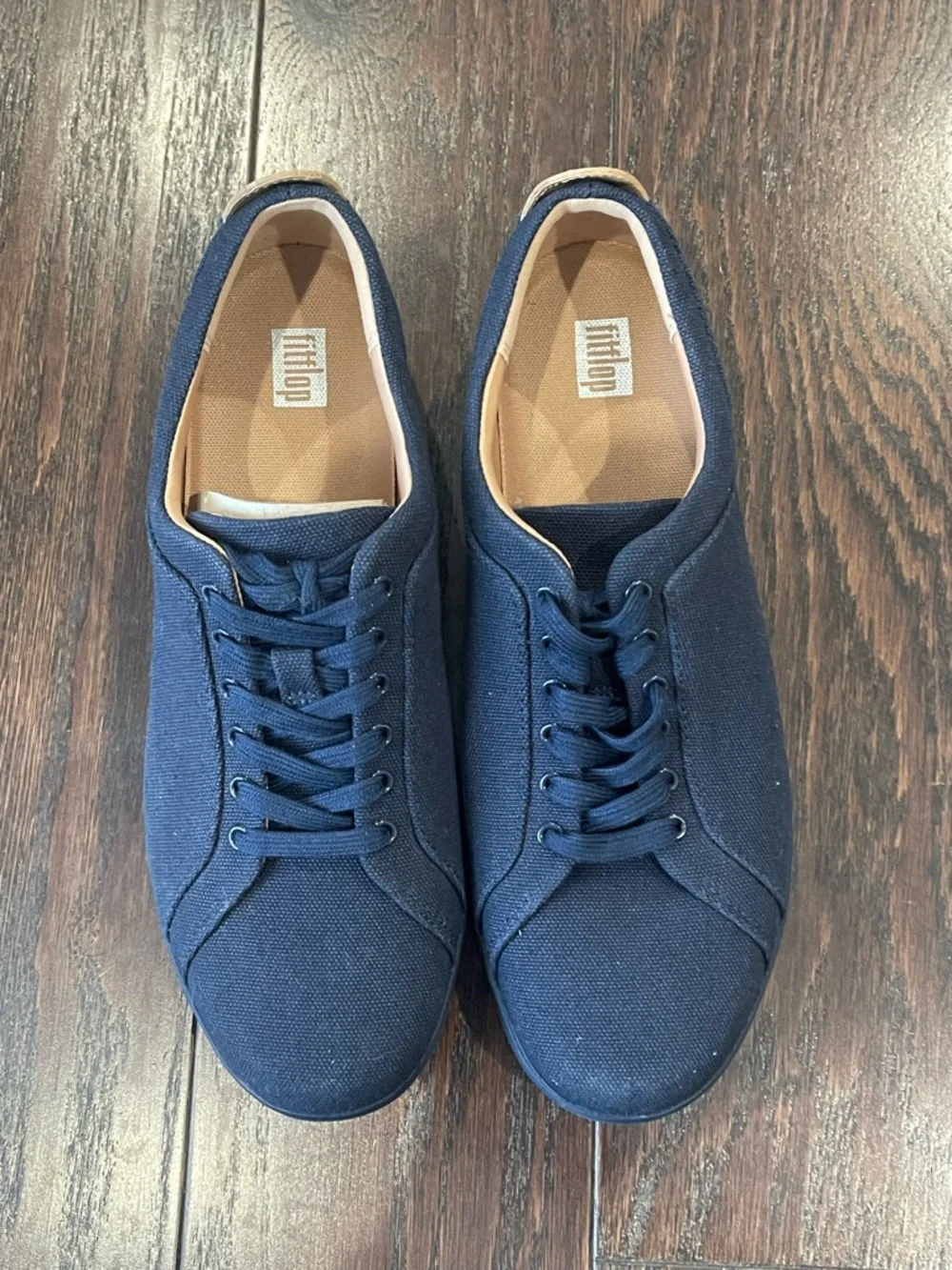 FitFlop Women 8.5 Navy Blue Rally Canvas Shoe Cushioned Comfort FB8-399 NEW